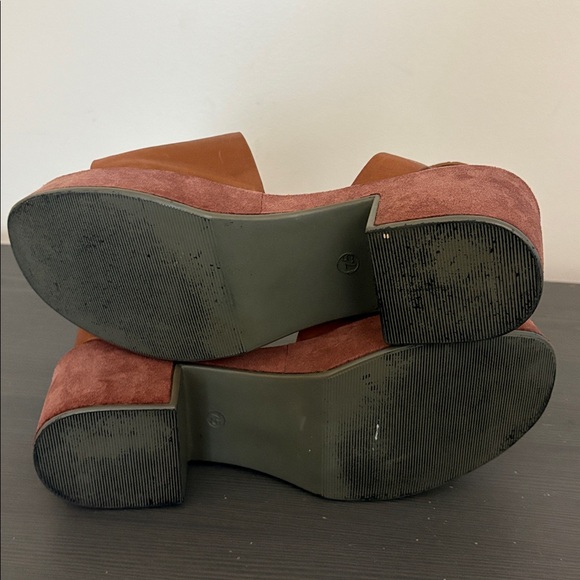 Anthropologie Seychelles Calming Influence Suede Leather Platform Sandal Sz 7.5 - Picture 12 of 16